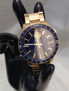 Tory Burch Gold and Blue  Bracelet Watch